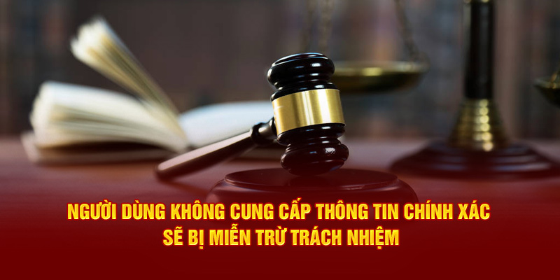 Người dùng không cung cấp thông tin chính xác sẽ bị miễn trừ trách nhiệm